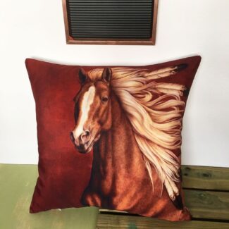 Funda de cojin con print de caballo