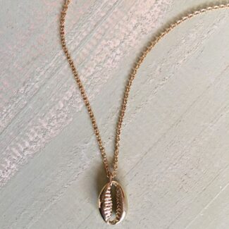 COLLAR CON COLGANTE DE CONCHA DE CAURI DORADO