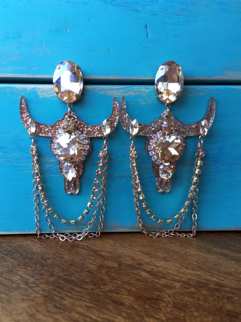 Pendientes joya de búfalo Midnight Cowgirl Pendientes joya de búfalo Midnight Cowgirl