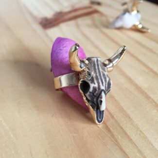Anillo Craneo de Búfalo Marrón El Mirage