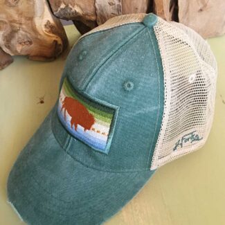 GORRA TURQUESA CON BUFALO BORDADO J.FORKS