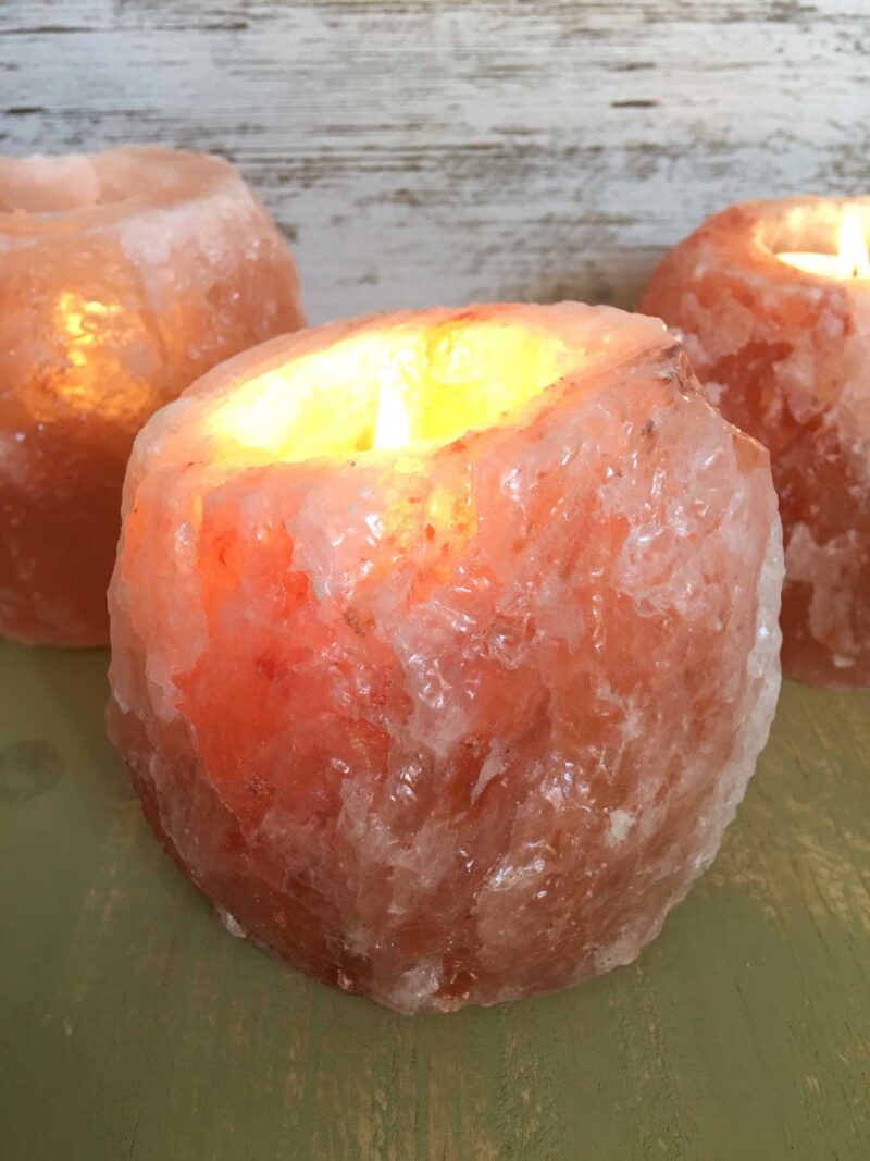 PORTAVELAS DE SAL ROSA DEL HIMALAYA