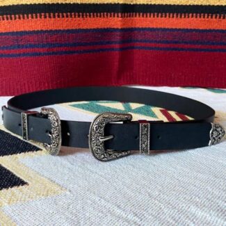 Cinturón dos hebillas negro Rodeo