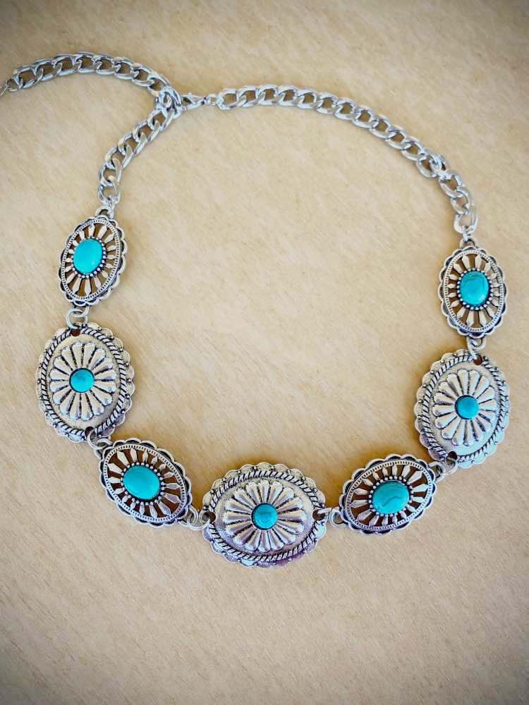 collar-de-conchos-vaqueros-peoria-III collar-de-conchos-vaqueros-peoria-estilo-boho-chic-con-turquesas-que-tambien-es-chocker-estilo-rockero-y-boho-chic