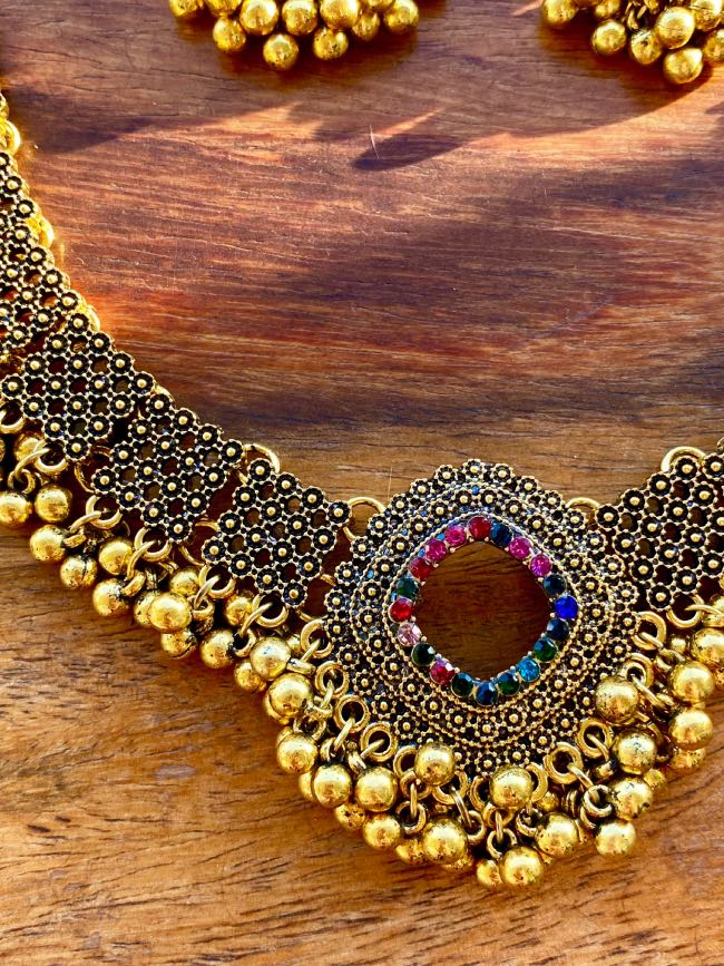 juego-de-collar-y-pendientes-con-bolitas-IV juego-de-collar-y-pendientes-con-bolitas-moctezuma-estilo-etnico-y-boho-chic-en-dorado-tipo-turco