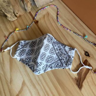 Mascarilla filtro PM2.5 estampado bandana blanca