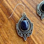 Pendientes azul marino y plata Luna Nueva