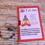 Pendientes Chakra de Acero con siete bolitas de cristal.