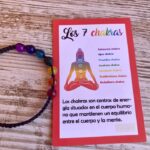 Pulsera Chakra trenzada con siete bolitas de cristal